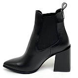 Черевики чорні жіночі шкіряні на підборах байка демісезон із замком збоку Nivelle 5610-8057рант-8062м розмір 36, фото 2