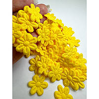 Тканинний декор "Квітка", 2 см, жовтий