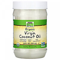 Органічна натуральна кокосова олія Now Foods (Organic Virgin Coconut Oil) 591 мл