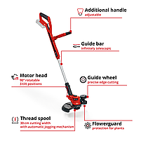 Триммер акумуляторний Einhell GE-CT 18/30 Li - Solo (без АКБ та зарядного пристрою), фото 6
