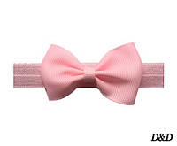 Детская повязка на голову для девочки бантик цвет нежно-розовый