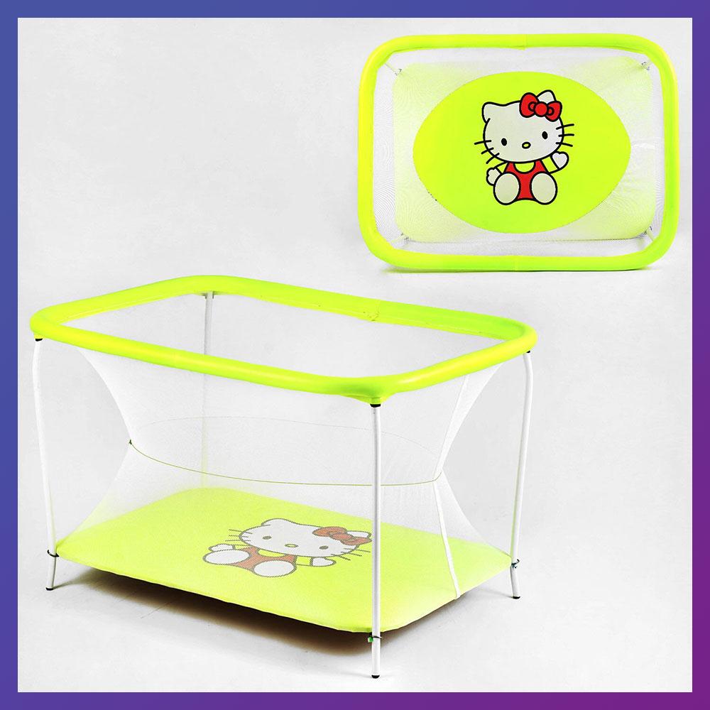 Дитячий ігровий манеж прямокутний Hello Kitty м'яке дно Жовтий, фото 1