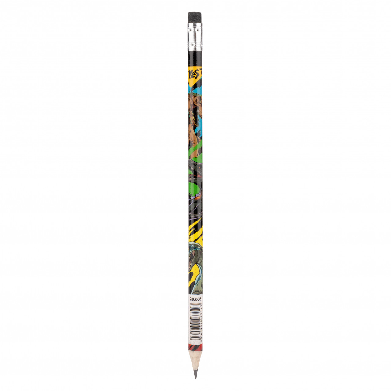 Олівець чорнографітний YES Jurassic World круглий з гумкою 280608, фото 1