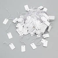 Цініки на гумці 25х15 мм 1000 шт. картон білий