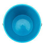 Відро пластикове 17 літрів із металевою ручкою блакитне Ø 33 см h=28 см (ПолімерАгро), фото 2