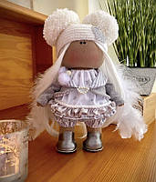 Авторская текстильная кукла для девочек ручной работы интерьерная Ангел Лиза Тильда 24 см