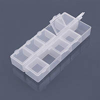 Контейнер для Бусин 13.2x6.2x2 см Пластик Прямокутний Прозорий