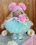 Авторська текстильна лялька по вашему фото для дівчаток ручної роботи інтер'єрна Тільда по фотографії 24 см, фото 8