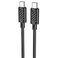 Кабель HOCO X88 Gratified 60W charging data cable for Type-C to Type-C Black (6931474783363)