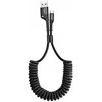 Кабель Baseus Fish eye Spring Data Cable For Type-C 3A 1M Black (CATSR-01)