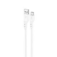 Кабель HOCO X97 Crystal color silicone charging data cable Type-C white (6931474799876)