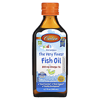 Carlson Labs, омега-3 для детей, самый лучший рыбий жир, натуральный апельсиновый вкус, 800 мг, 200 мл