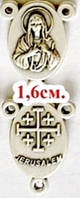 Конектор для розарію Діви Марії Єрусалим чудотворний медальйон, античне срібло