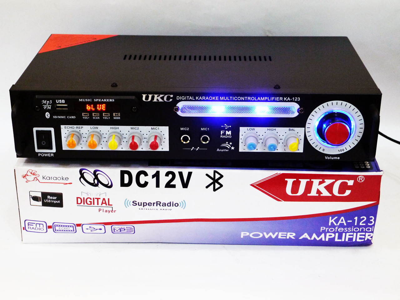 Підсилювач звуку UKC KA-123 BT 2*150 + КАРАОКЕ