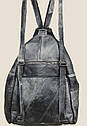 Рюкзак сумка шкіряний сірий місткий (Туреччина), фото 5