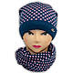 Шапка та шарф (хомут) для дівчаток, підкладка фліс, код. V245, фото 2