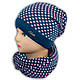 Шапка та шарф (хомут) для дівчаток, підкладка фліс, код. V245, фото 3