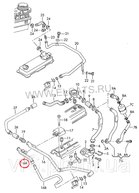 Шланг вентиляции картерных газов VW Golf III, Jetta III, Passat IV, Polo III 037103493AE - фото 3 - id-p386277241