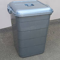 TETRIIS Квадратний бак із кришкою 75 л 5112 07 Сірий