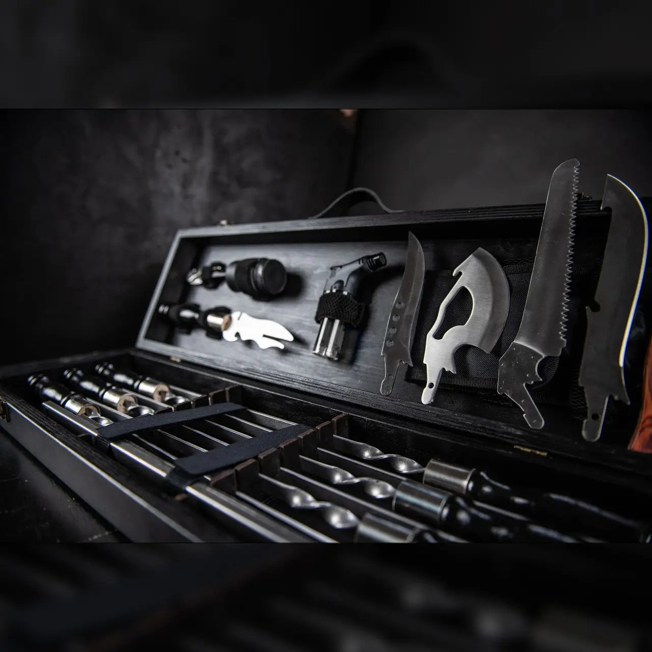 Шашличний набір, подарунок чоловікові, чоловікові, другу, шефу "Grills L чорний"