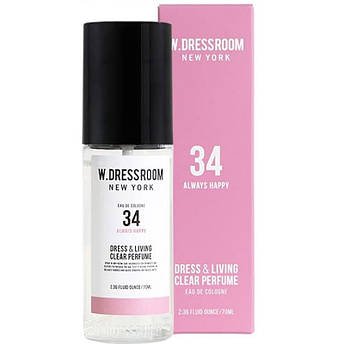 Парфумований спрей для одягу та дому W.Dressroom Dress & Living Clear Perfume No.34 Always Happy 70 мл.