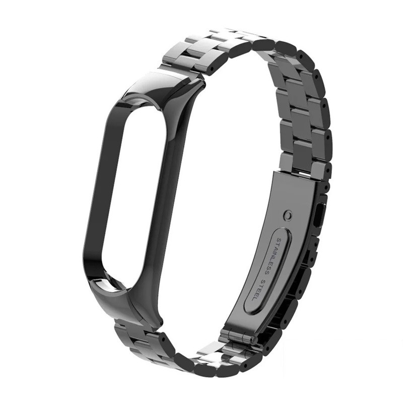 Ремінець для фітнес-браслета Xiaomi Mi Band 7 металевий чорний, фото 1