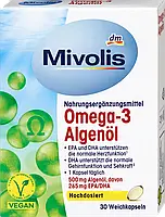 Биологически активная добавка с маслом водорослей Mivolis Omega-3 Algenöl, 30 шт.