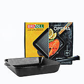 Чавунна сковорода гриль Optima-Black 260 х 260 х 50 мм Brizoll, фото 5