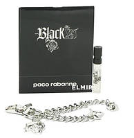Paco Rabanne Black XS Набор (1,2 мл - туалетная вода (edt), пробник + брелок)
