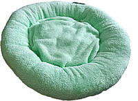 Лежак Пончик плюшевый для кошек и собак PLUSH SIMIT зеленый 52см 8195