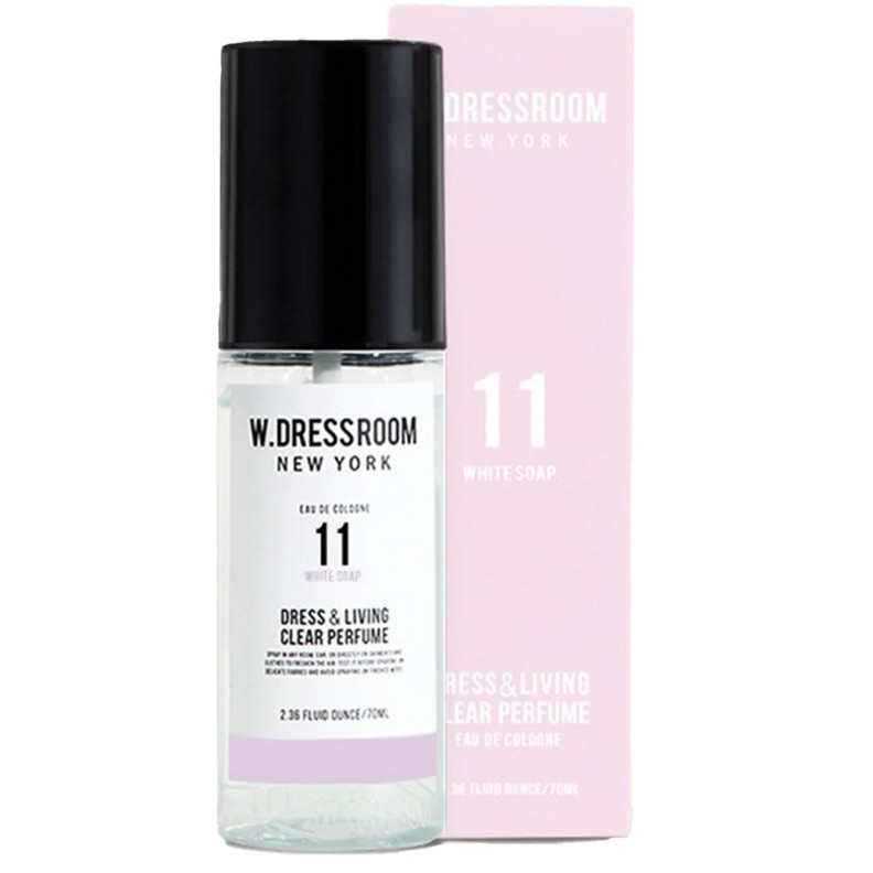 Парфумований спрей для одягу та дому W.Dressroom Dress & Living Clear Perfume No.11 White Soap 70 мл.