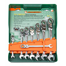 Набір ключів трещоточных з карданом JONNESWAY W66308S 8 шт.