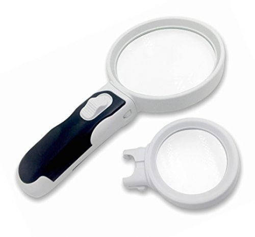 Ручна лупа з LED-підсвіткою, 2,5X збільшення, діаметр 90 мм, Magnifier 77390A, фото 1