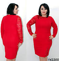Червона жіноча сукня з мереживними вставками. 48,50,52,54,56розміру