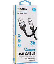 Кабель USB Gelius Fusion GP-UCN003 (Incredible series) Type-C (1.25m) (3A) Black, фото 2