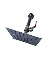 Лійка 21 см LUX літній душ із неіржавкої сталі квадратна з краном і шарніром 21*15*15