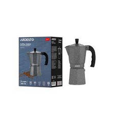 Гейзерна кавоварка Ardesto Gemini Molise, 0.15 л, 3 чашки, алюміній, сірий (AR0803AGS)
