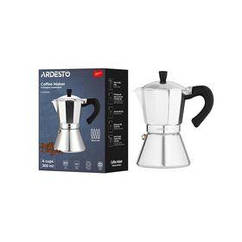 Гейзерна кавоварка Ardesto Gemini Piemonte, 0.3 л, 6 чашок, алюміній (AR0806AI)