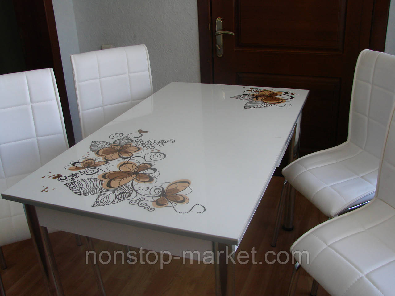 Комплект стол и стулья для кухни "Цветы какао" (Лотос-М) - фото 1 - id-p386310125