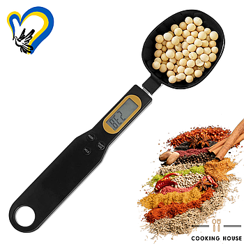Електронна мірна ложка Cooking House, цифрова мірна ложка-ваги  Cooking House, чорна