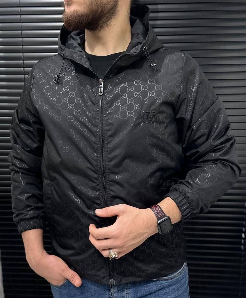 Чоловіча куртка втрівка Gucci CK7491 чорна XL