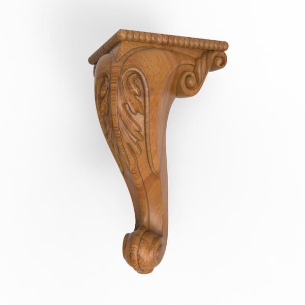 Різьблена гнута (козяча) ніжка кабріоль з дерева на тумбочку комод та інші меблі