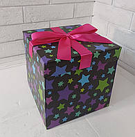 Подарочная коробка раскладушка для фотографий и сладостей 16х16х16см, 3 части