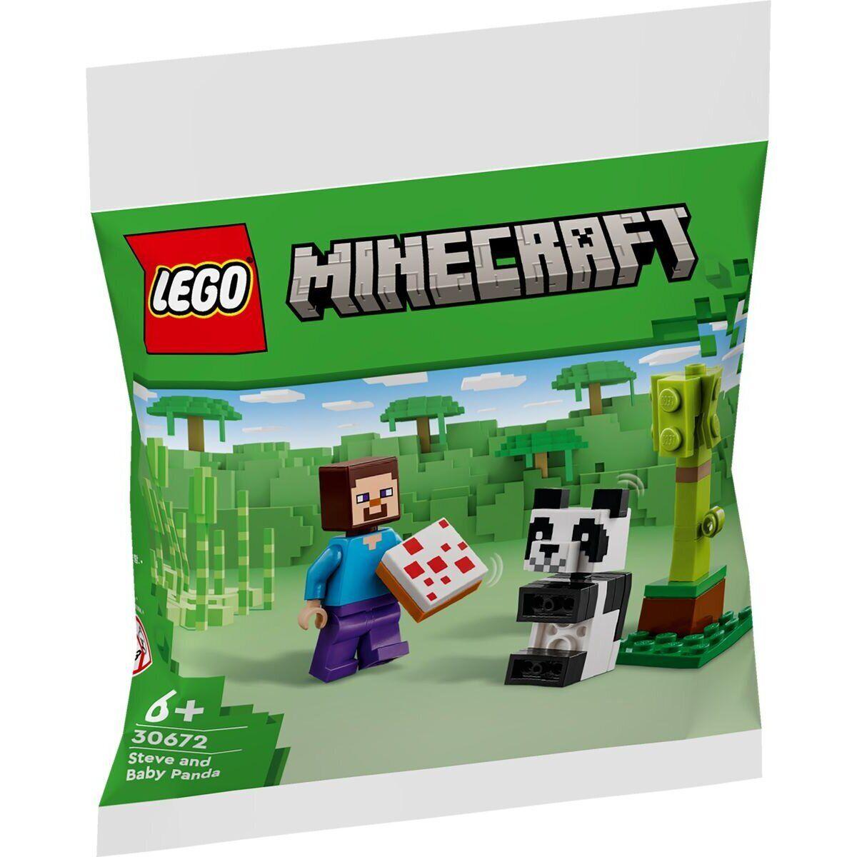 Lego Minecraft Стів та Бебі Панда 30672, фото 1