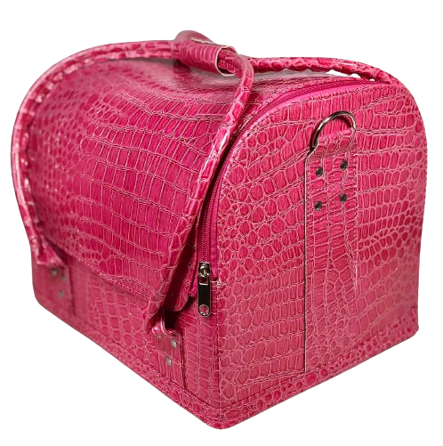 Сумка-валіза для майстра з розсувними поличками Рожевий крокодил