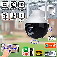 Уличная WIFI камера видеонаблюдения QF300-6Mp удаленный доступ, ночная съёмка, датчик движения HLS