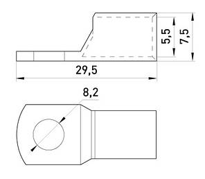 Мідний луджений кабельний наконечник e.end.stand.c.16, фото 3