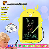 Детский графический планшет для рисования A-Toys Writing Tablet LCD DC 101 со стилусом Желтый HLS