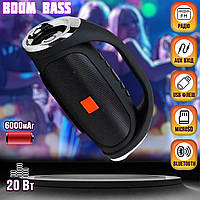 Портативная Bluetooth колонка T&G Boom BASS Small влагозащищенная Черная HLS