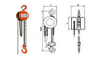 Таль ручна ланцюгова шестеренних HSZ-0.5, 0.5 т/3000мм